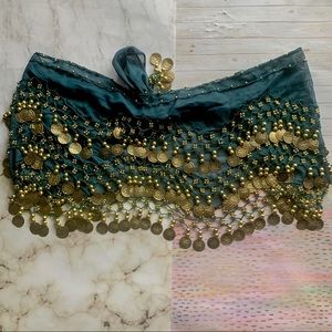 Belly dance coin hip scarf belt